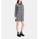 Vestido camisero de lana - Gris - Mujer