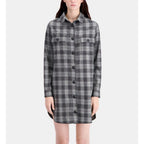 Wool Shirt Dress - Gray - Women