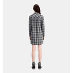 Wool Shirt Dress - Gray - Women