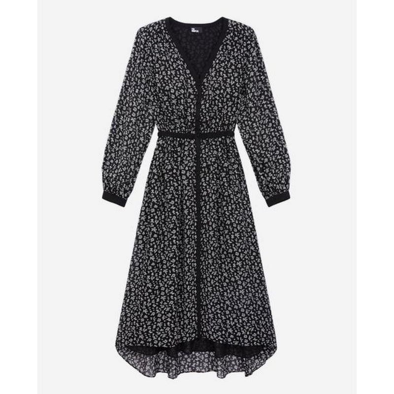The Kooples - Vestido camisero - Negro - Mujer
