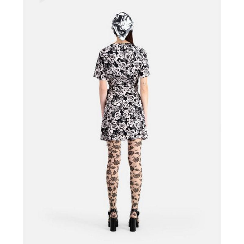 Vestido cruzado - Negro - Mujer