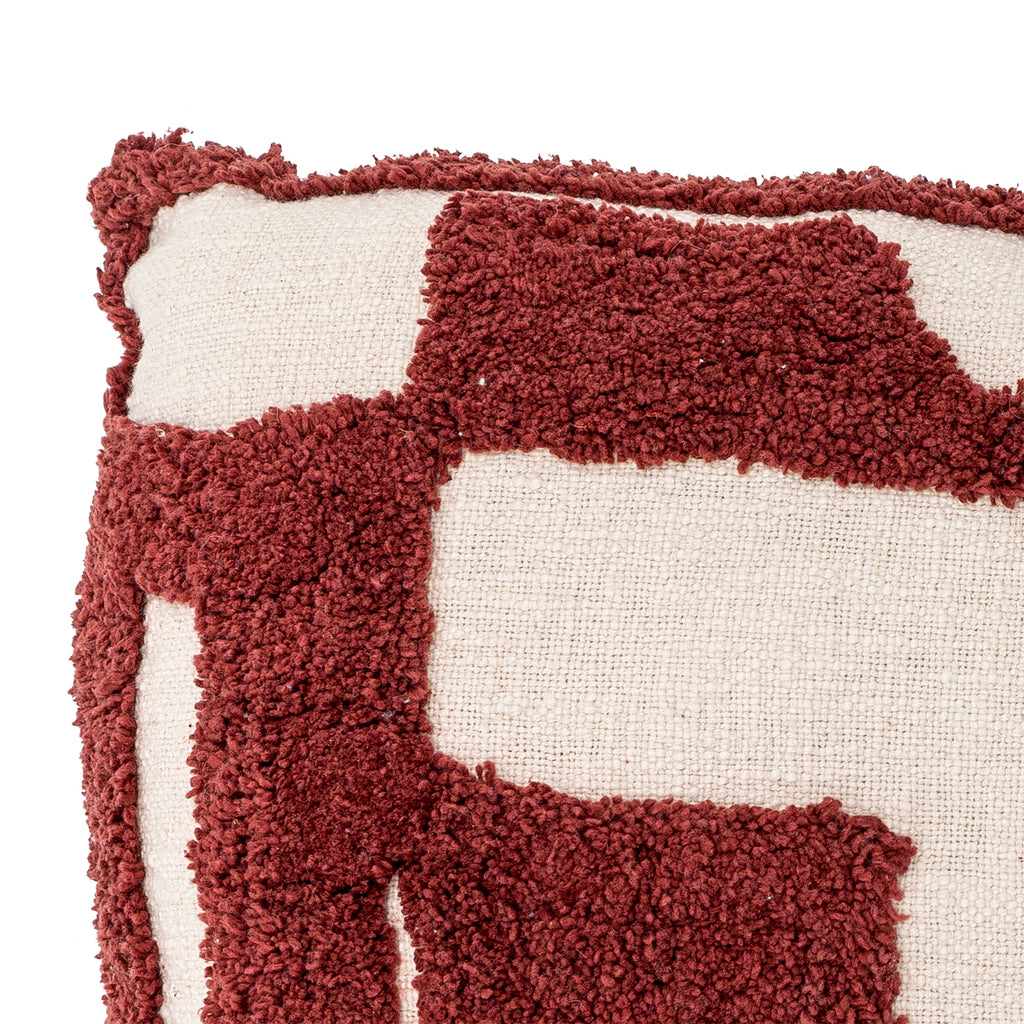 Olica - Coussin - Rouge - Coton Oeko-Tex®