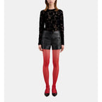 The Kooples - Short En Cuir Biker - Femme