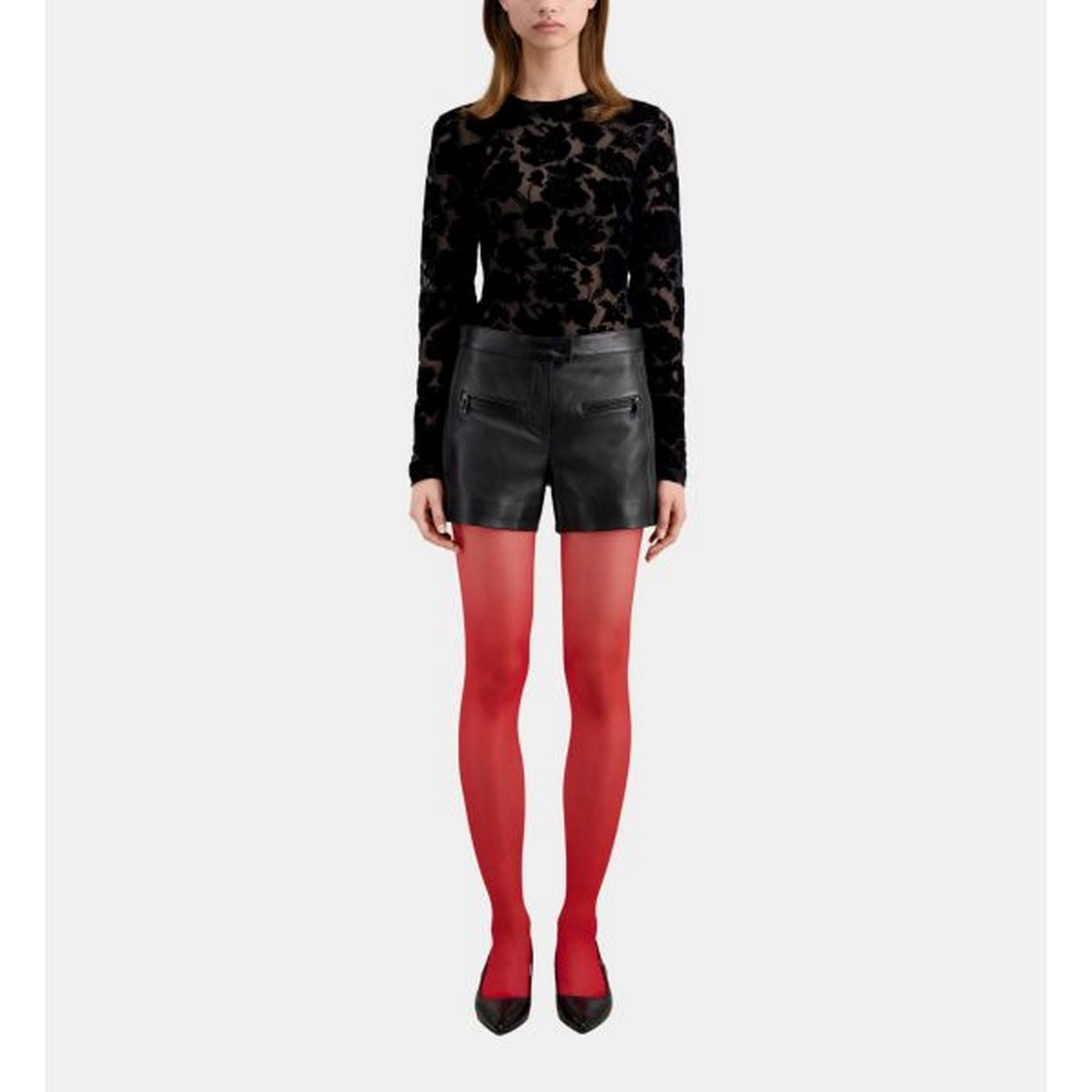 The Kooples - Short En Cuir Biker - Femme