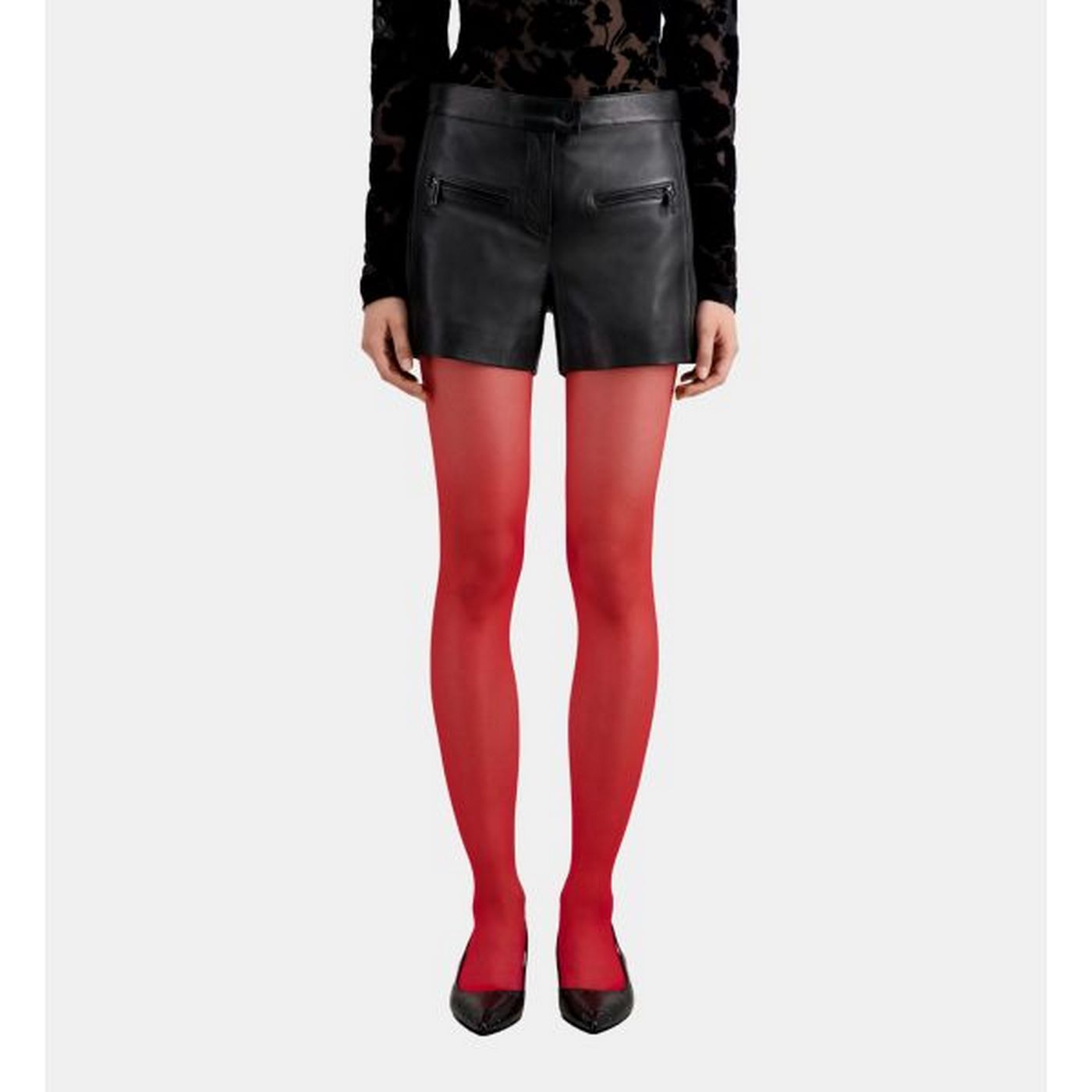 The Kooples - Short En Cuir Biker - Femme