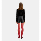 The Kooples - Short En Cuir Biker - Femme
