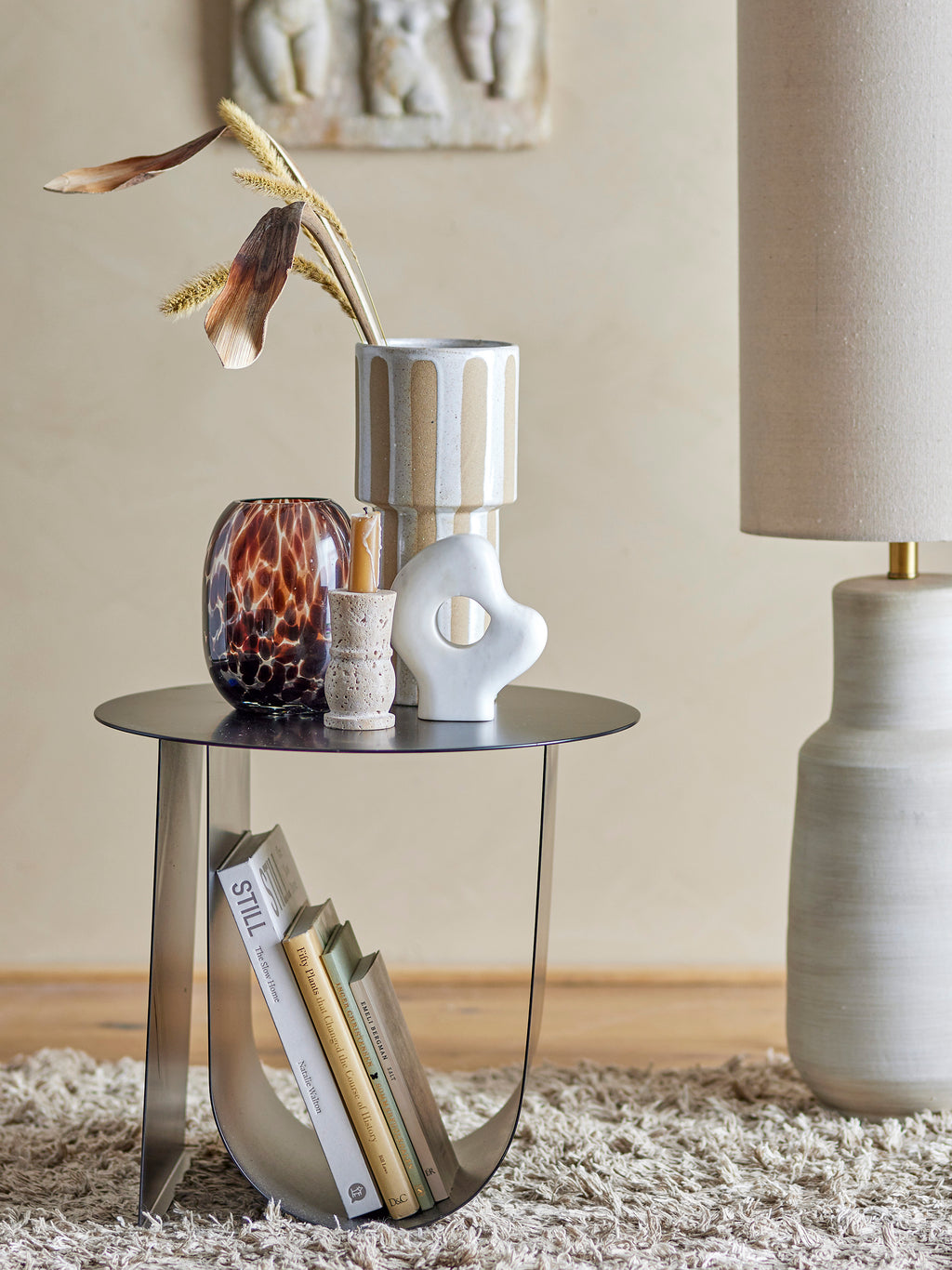Ilise - Candle Holder - Natural - Travertine