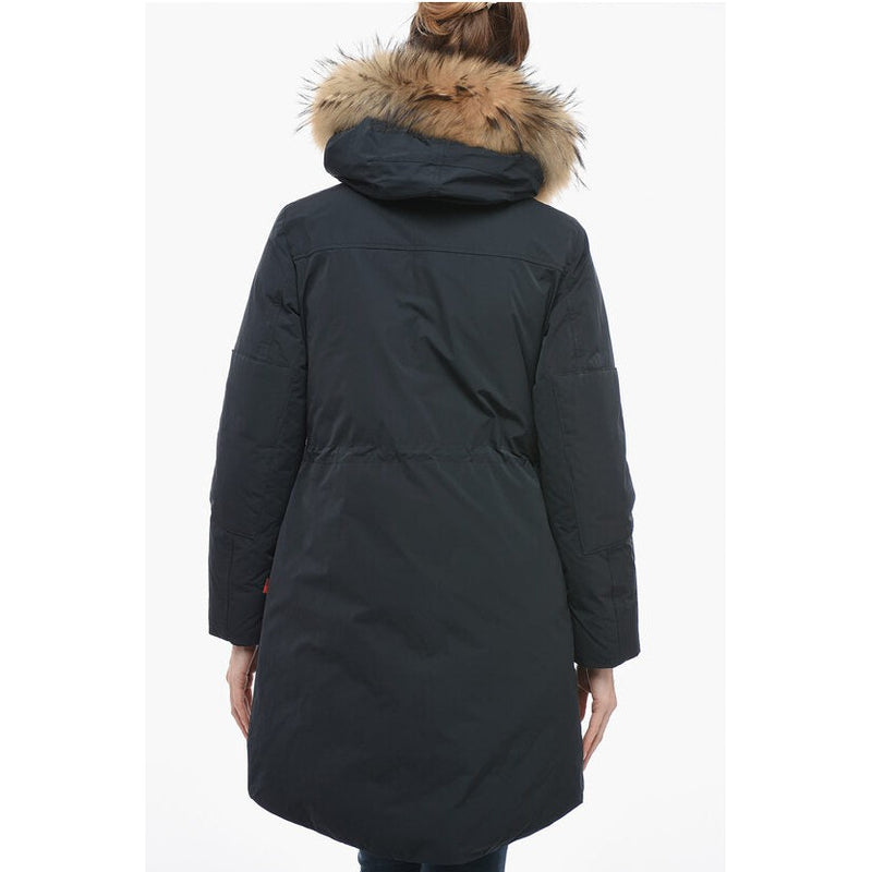 Fur-Trimmed Military Padded Parka