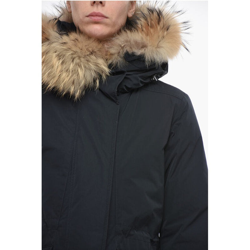 Fur-Trimmed Military Padded Parka