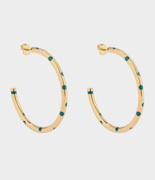 Aurelie Bidermann - Créoles Positano Pois Gm Émeraude - Femme