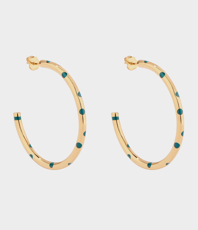 Aurelie Bidermann - Créoles Positano Pois Gm Émeraude - Femme