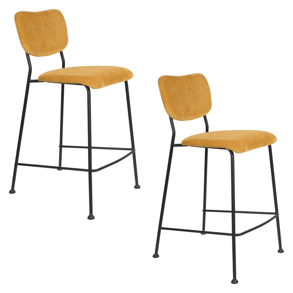 Benson 64.5 Cm - Bar & Counter Stool - Fabric - Ochre/Yellow