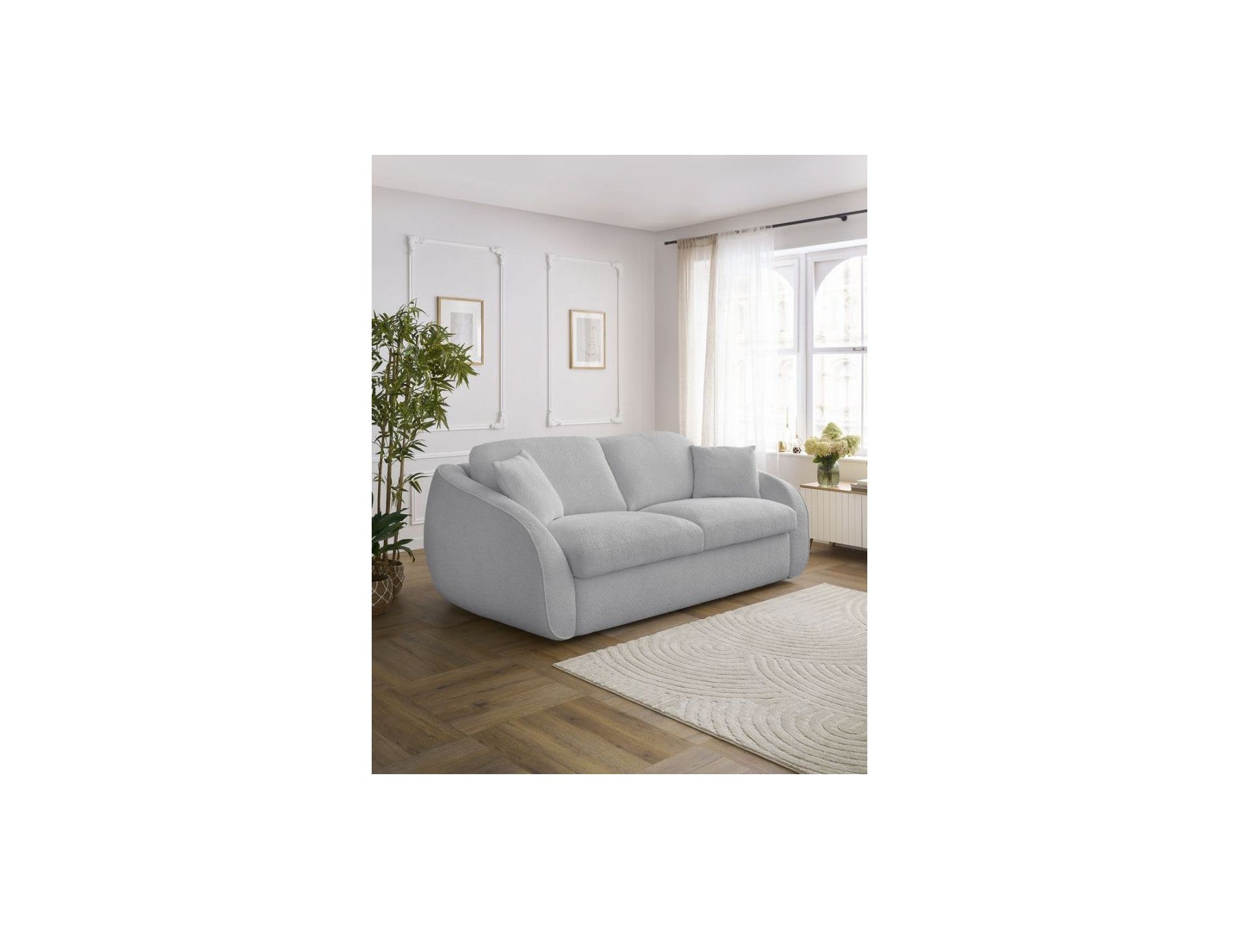 Cezanne - Straight Sofa Bed with Express Opening - Bouclé Fabric