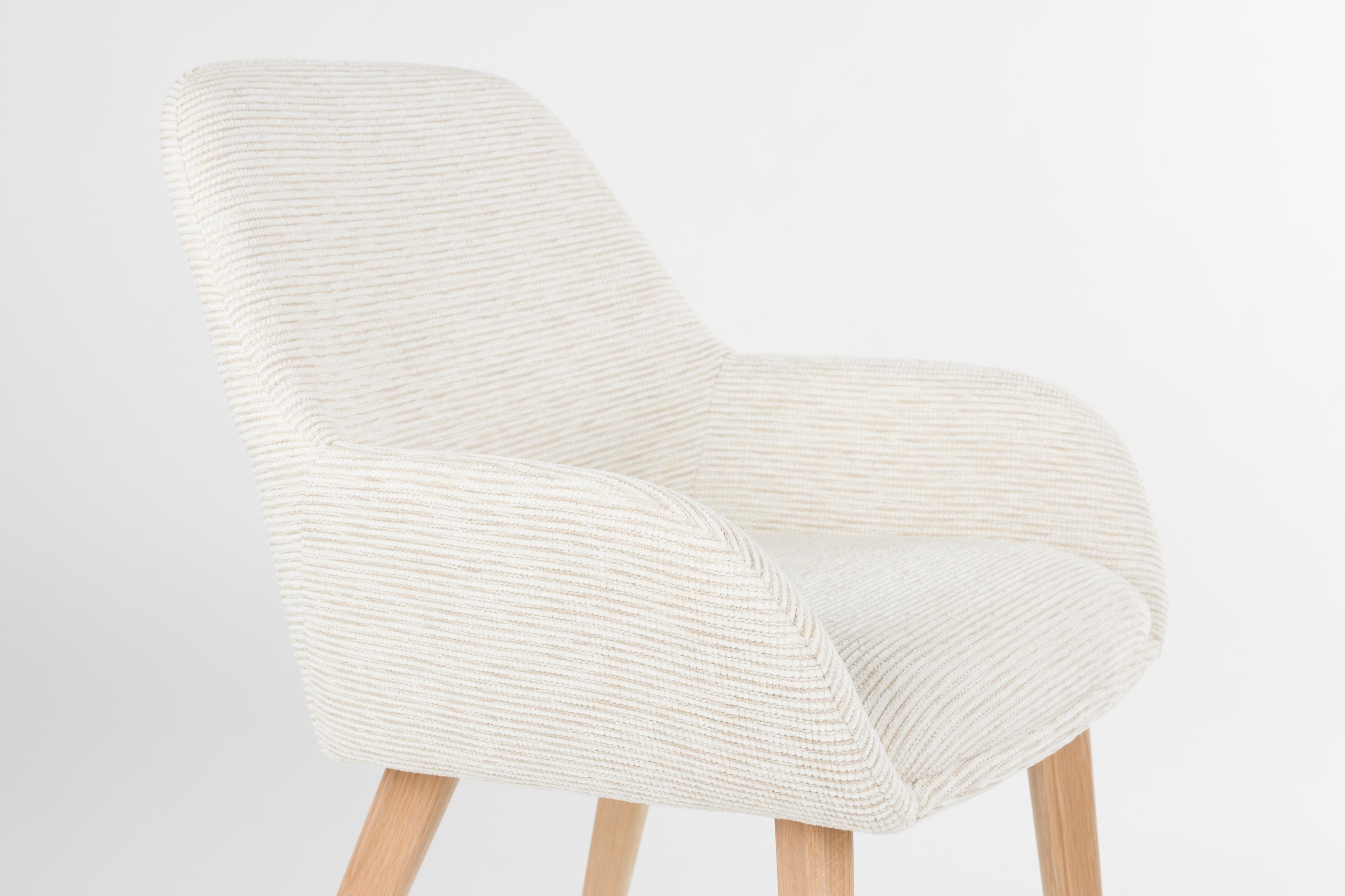 Loua - Dining Chair - Polyester - Off-White/Off-White