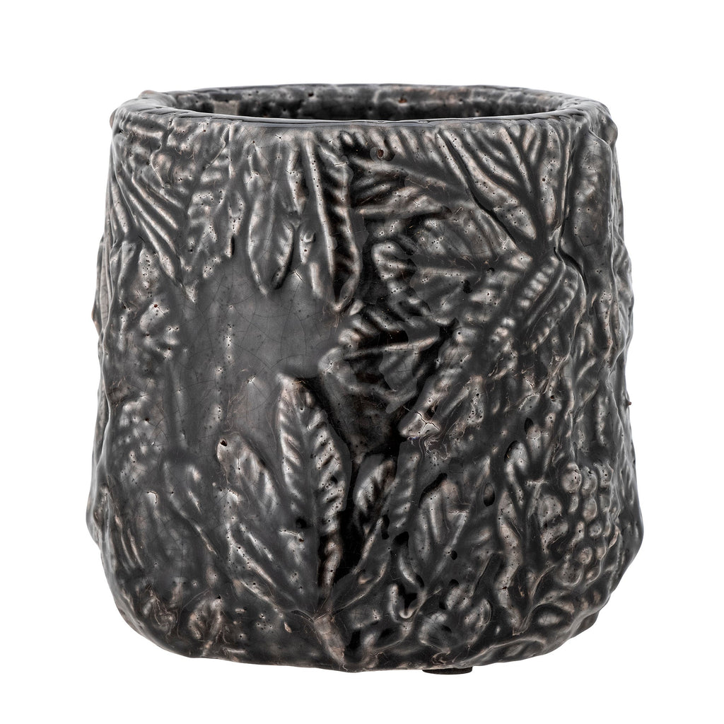 Nikou - Set of 4 Decorative Plant Pots - Black - Terracotta