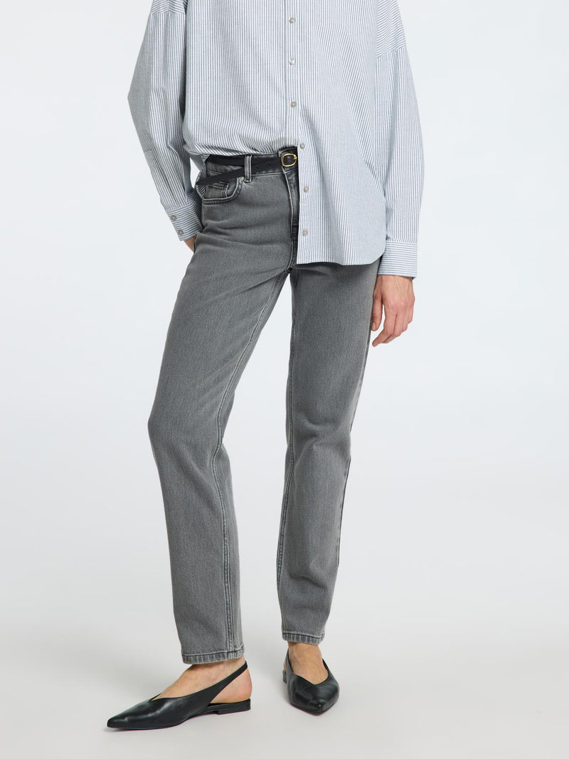 Jean Coupe Droite - Light Grey Denim - Femme