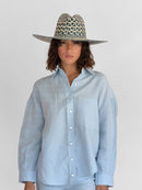 Sombrero de Paja Gabby - Azul Marino Natural