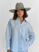 Sombrero de Paja Gabby - Azul Marino Natural