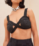 Top de crochet Gabi - Negro
