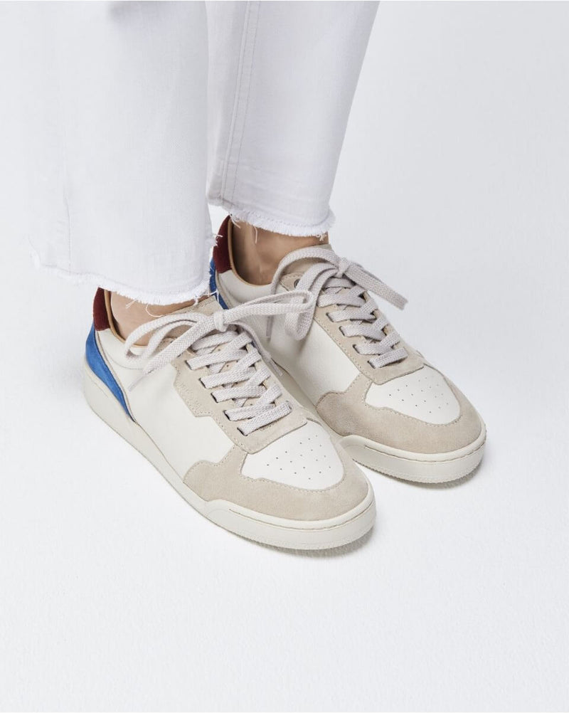 Gabriel Sneakers Mujer - Piel Y Ante Azul / Beige / Burdeos