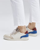 Basket Woman Gabriel - Leather And Suede Blue / Beige / Bordeaux