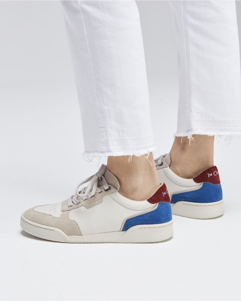 Gabriel Sneakers Mujer - Piel Y Ante Azul / Beige / Burdeos