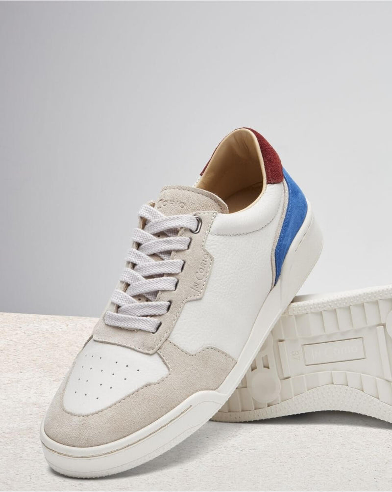 Gabriel Sneakers Mujer - Piel Y Ante Azul / Beige / Burdeos