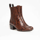 Bottines Gaia - Cuir Embossé Python - Chocolat