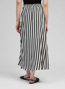 Galvily Stipe Long Skirt Black