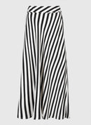 Galvily Stipe Long Skirt Black