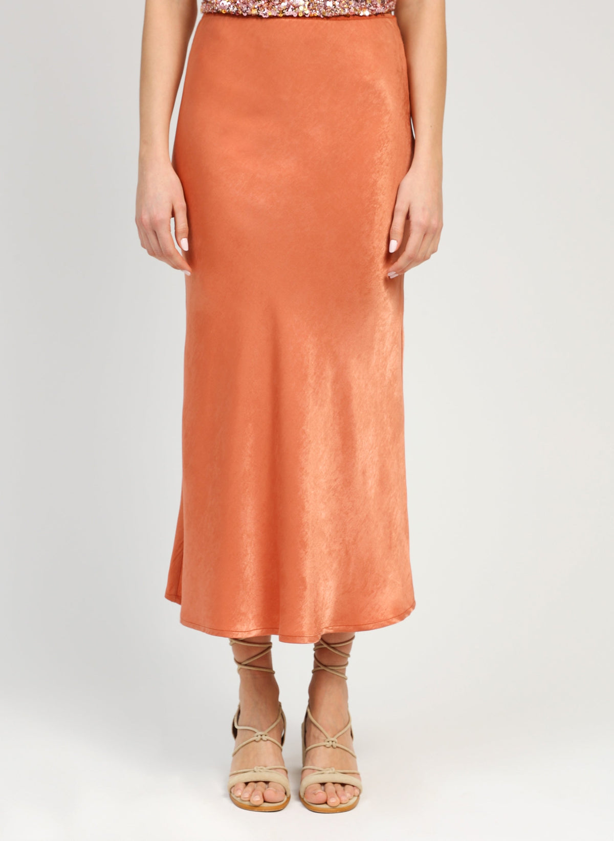 Jupe Midi Galvine Terracotta