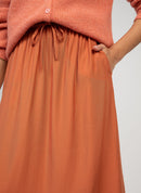Ganelia Terracotta Midi Skirt