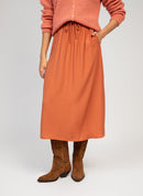 Ganelia Terracotta Midi Skirt