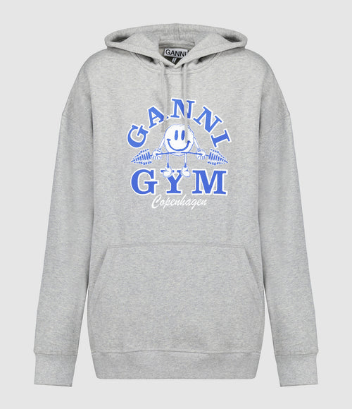 Ganni - Sweatshirt Hoodie Oversize Coton Organique Gris - Femme