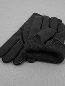 Guantes de piel de cordero Forro de cachemira - Negro