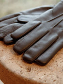 Gants Tactiles En Cuir De Cerf - Marron