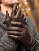 Gants Tactiles En Cuir De Cerf - Mocca