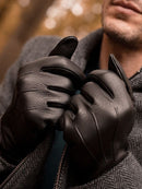 Guantes táctiles de piel de ciervo - Negro