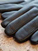 Guantes táctiles de piel de ciervo - Negro