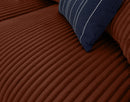 Garance - Canapé D'Angle Réversible - 4 Places - Velours Grosses Côtes - Terracotta