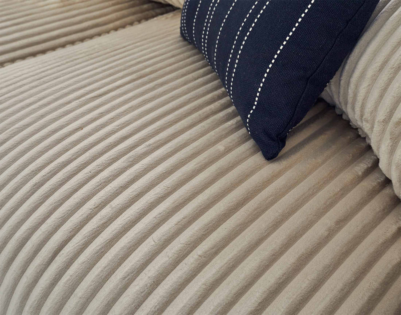 Garance - Canapé D'Angle Réversible - 4 Places - Velours Grosses Côtes - Beige