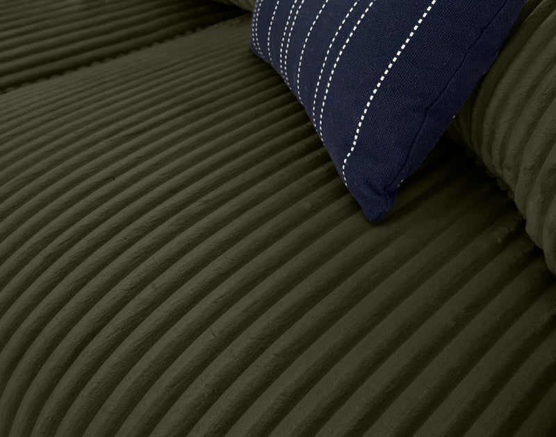 Garance - Canapé D'Angle Réversible - 4 Places - Velours Grosses Côtes - Vert