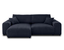 Garance - Canapé D'Angle Réversible - 4 Places - Velours Grosses Côtes - Bleu