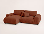 Garance - Divano angolare reversibile 4 posti - Velluto a coste - Terracotta