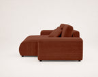 Garance - Divano angolare reversibile 4 posti - Velluto a coste - Terracotta