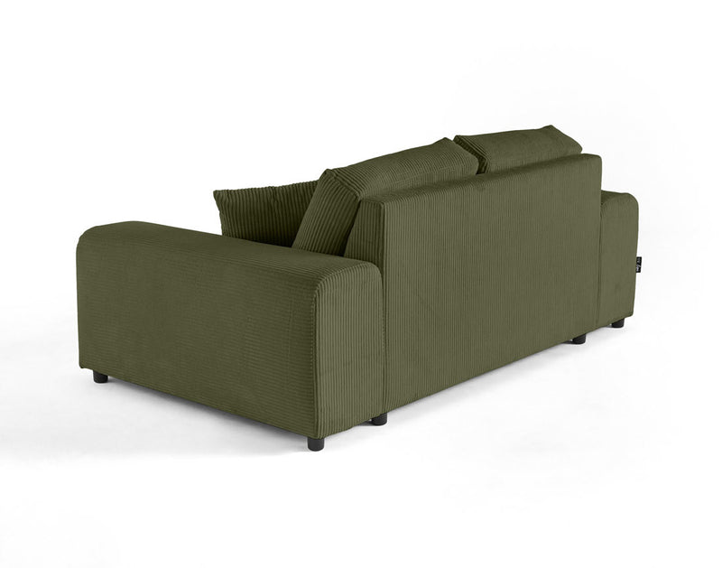 Garance - Canapé Droit - 2 Places - Velours Côtelé - Vert