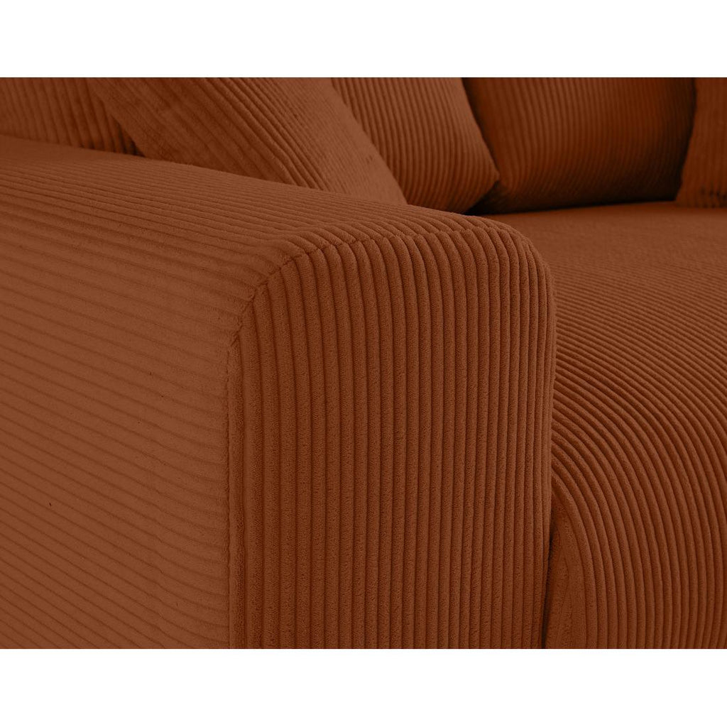 Garance - Canapé Droit - 2 Places - Velours Côtelé - Terracotta