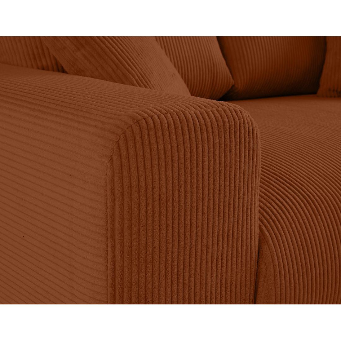 Garance - Canapé Droit - 2 Places - Velours Côtelé - Terracotta
