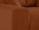 Garance - Canapé Droit - 2 Places - Velours Côtelé - Terracotta