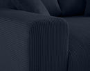 Garance - Canapé Droit - 2 Places - Velours Côtelé - Bleu Nuit